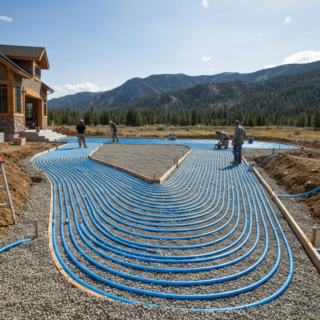 Hydronic snow-melt tubing installation