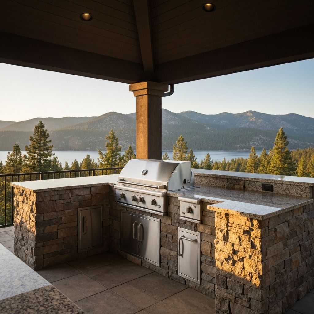 Built-in outdoor grill station