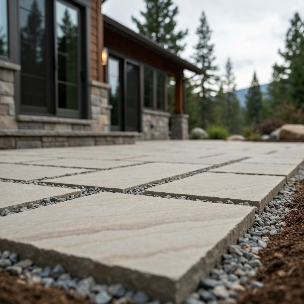 Permeable natural stone patio detail