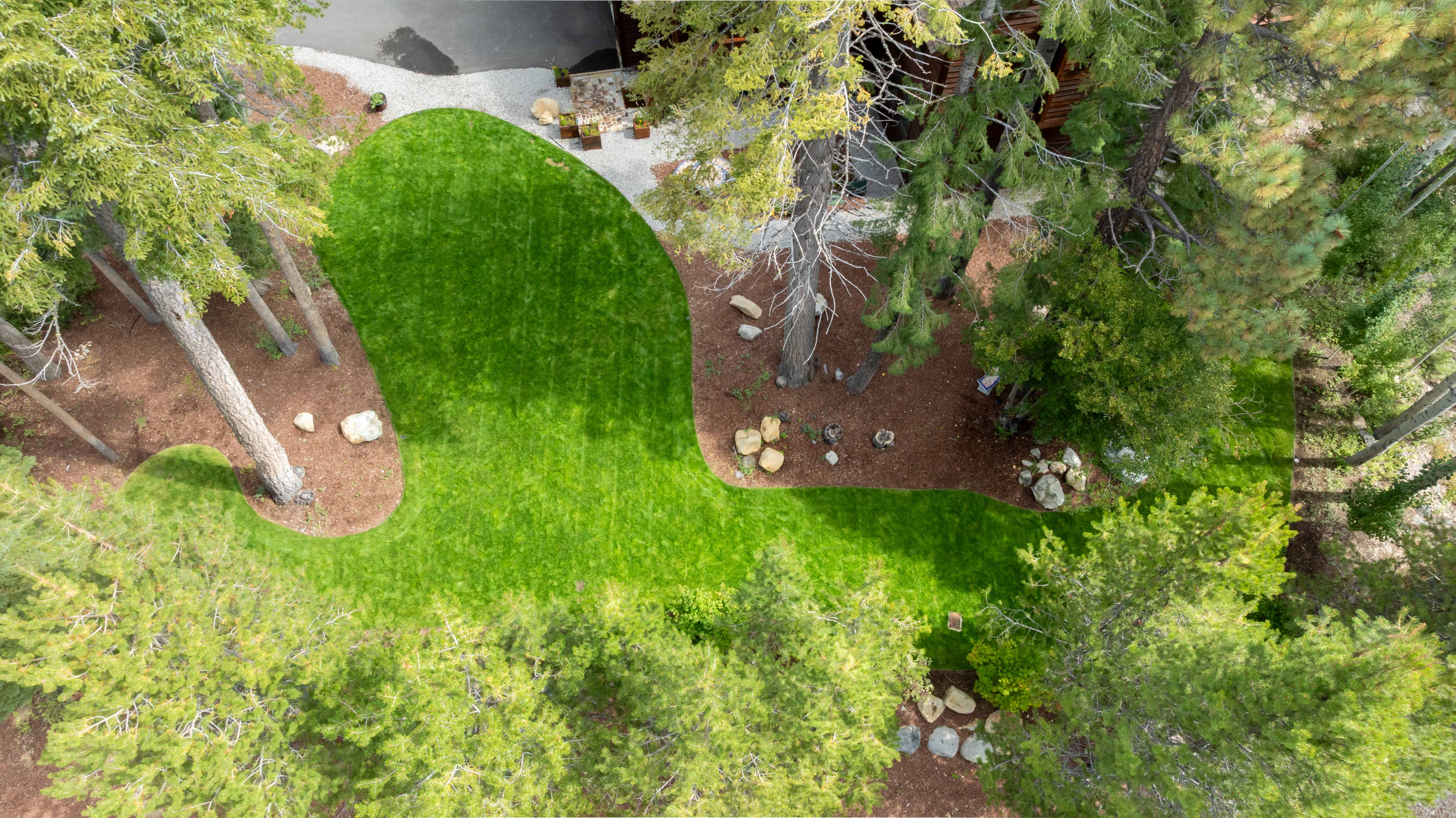 Landscape and hardscape project with stonework and grading in Tahoe