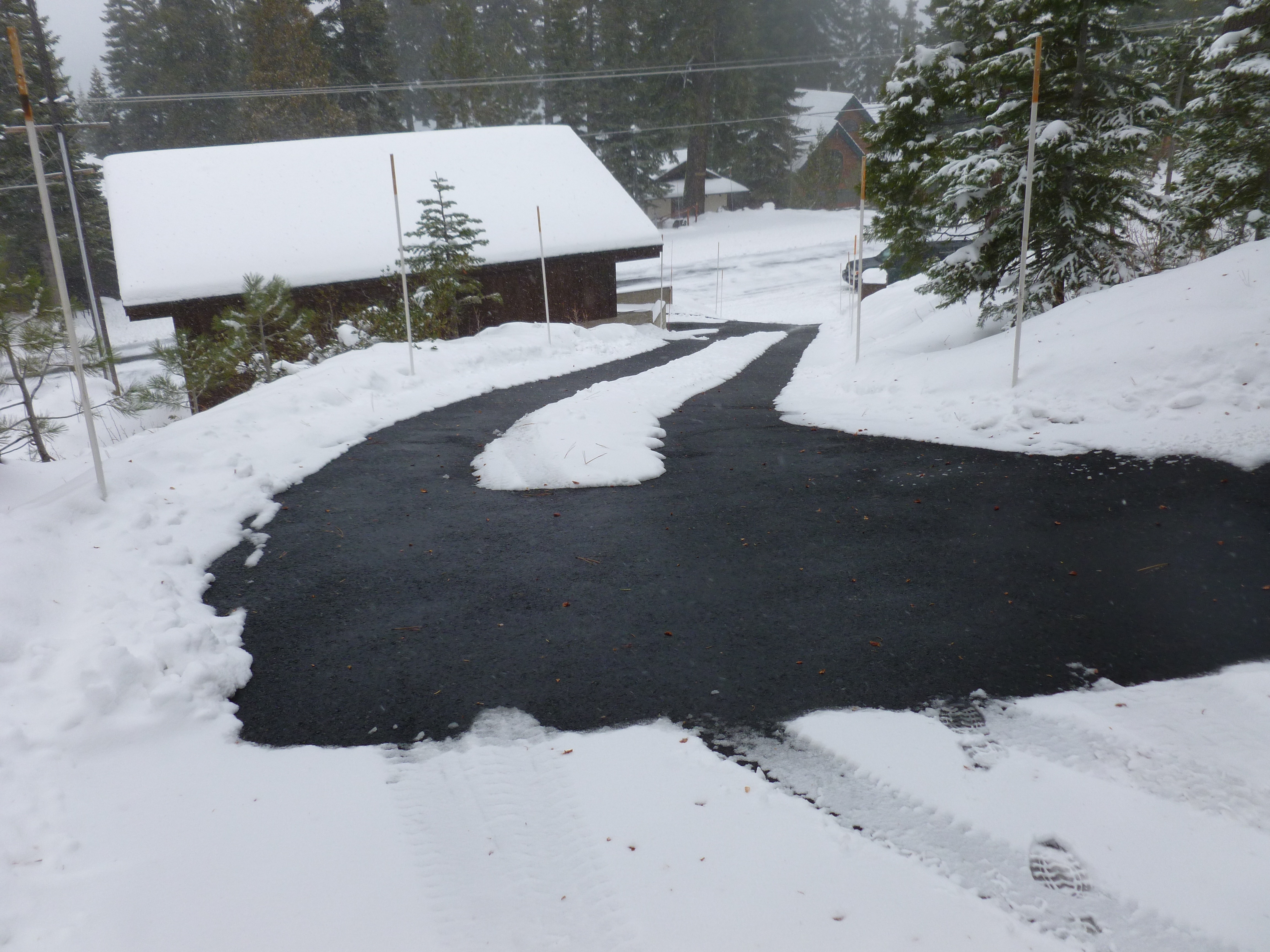 Heated driveway installation with stone and snow-ready design in Tahoe